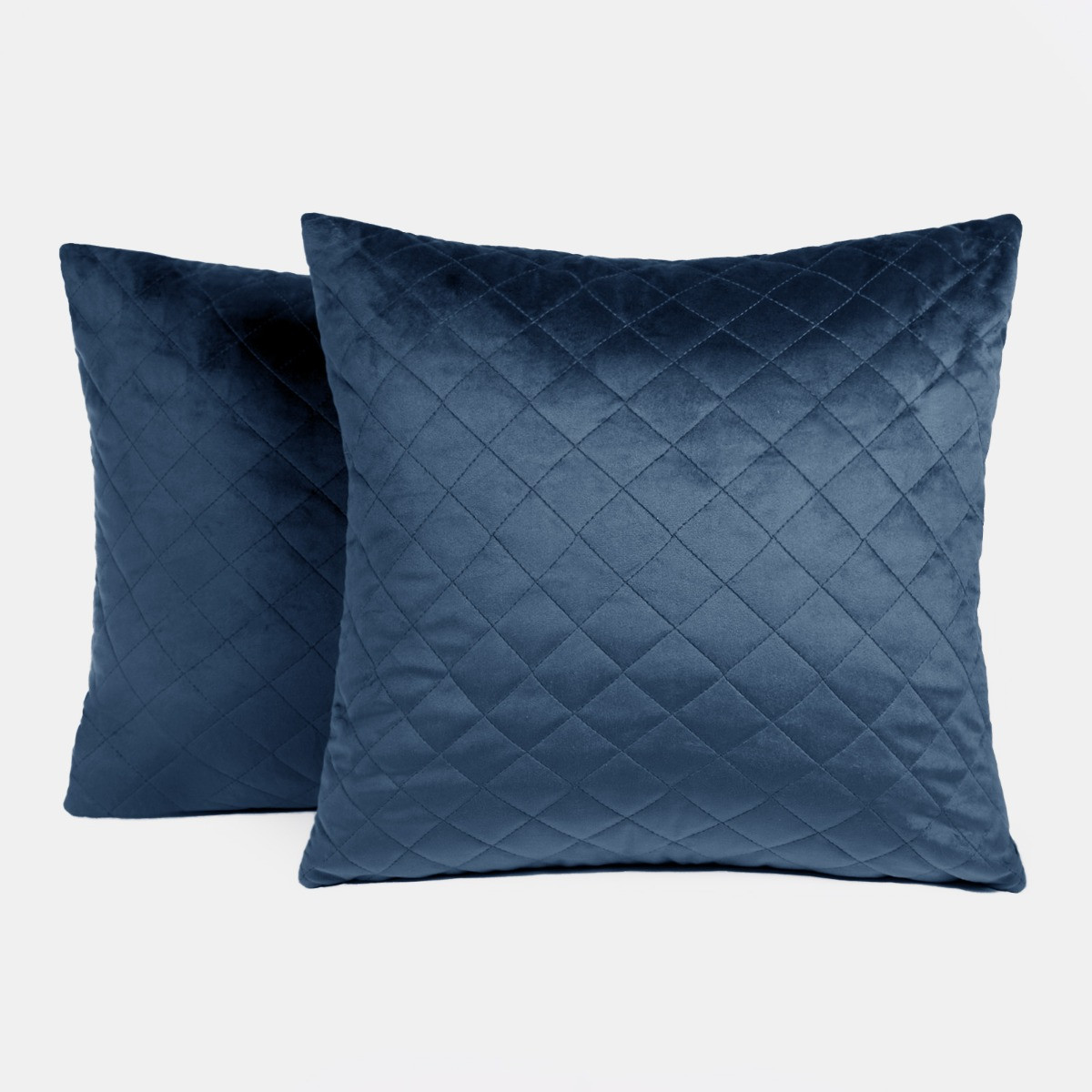 OHS Quilted Matte Velvet Cushion Covers - Navy>