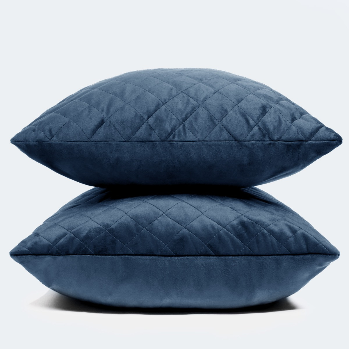 OHS Quilted Matte Velvet Cushion Covers - Navy>