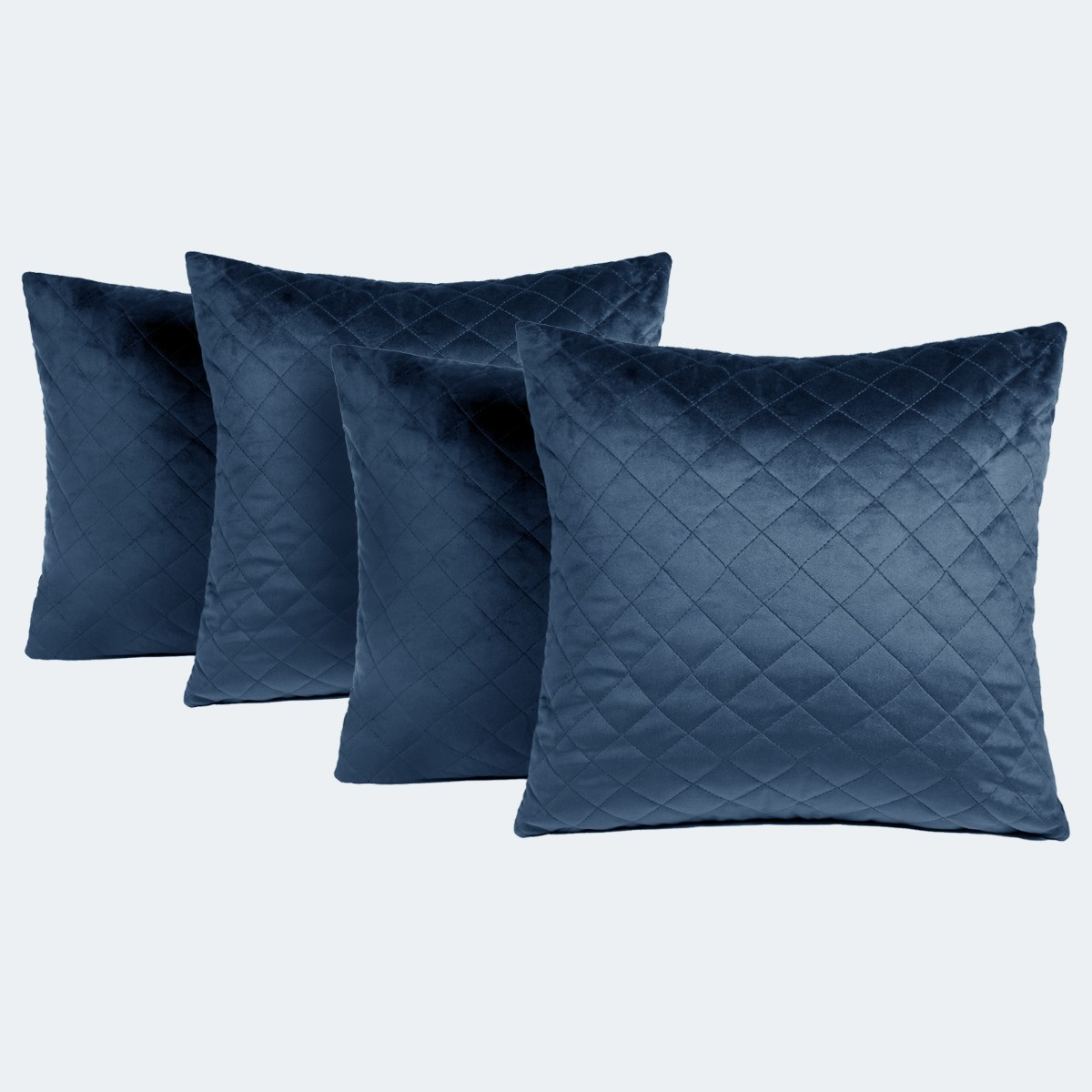 OHS Quilted Matte Velvet Cushion Covers - Navy>