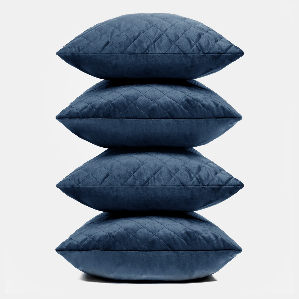 OHS Quilted Matte Velvet Cushion Covers - Navy>