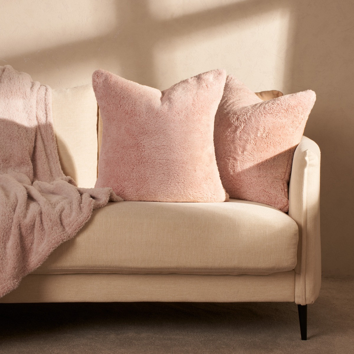 OHS Teddy Marl Cushion Covers - Blush>