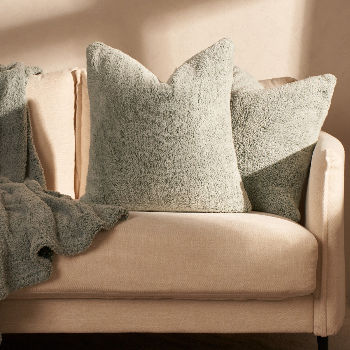 OHS Teddy Marl Cushion Covers - Forest Green>