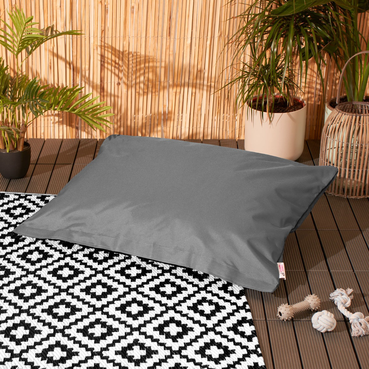 OHS Large Waterproof Outdoor Dog Cushion - Grey>