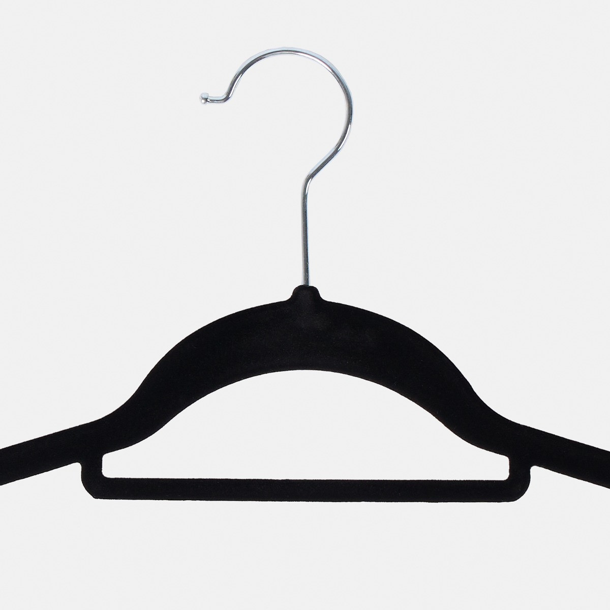 OHS 10 Piece Flocked Hangers - Black>