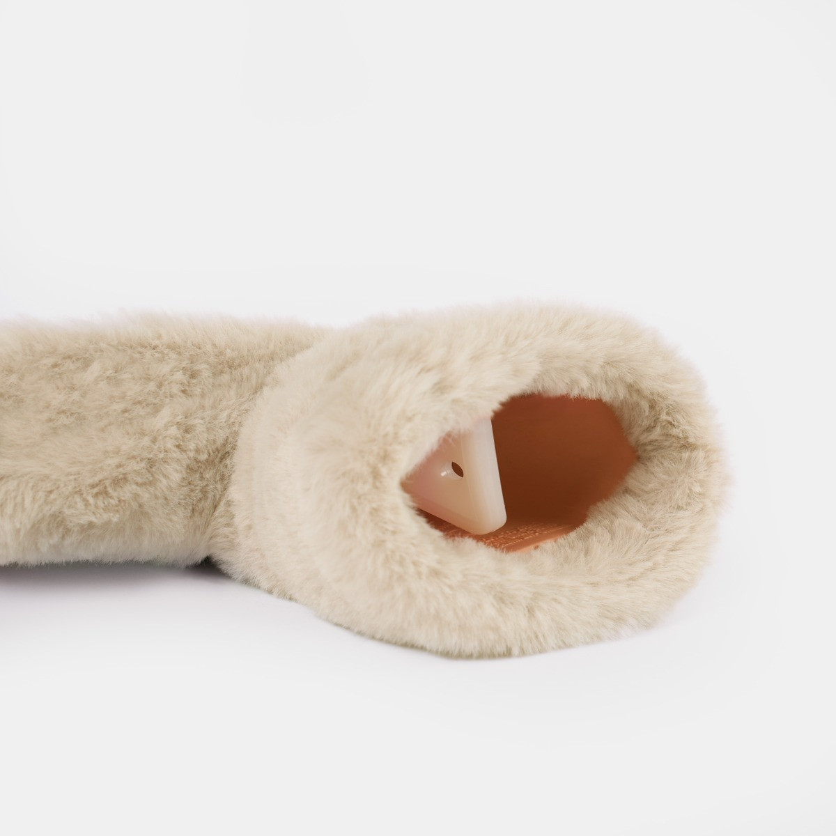 OHS Faux Fur Hot Water Bottle - Natural