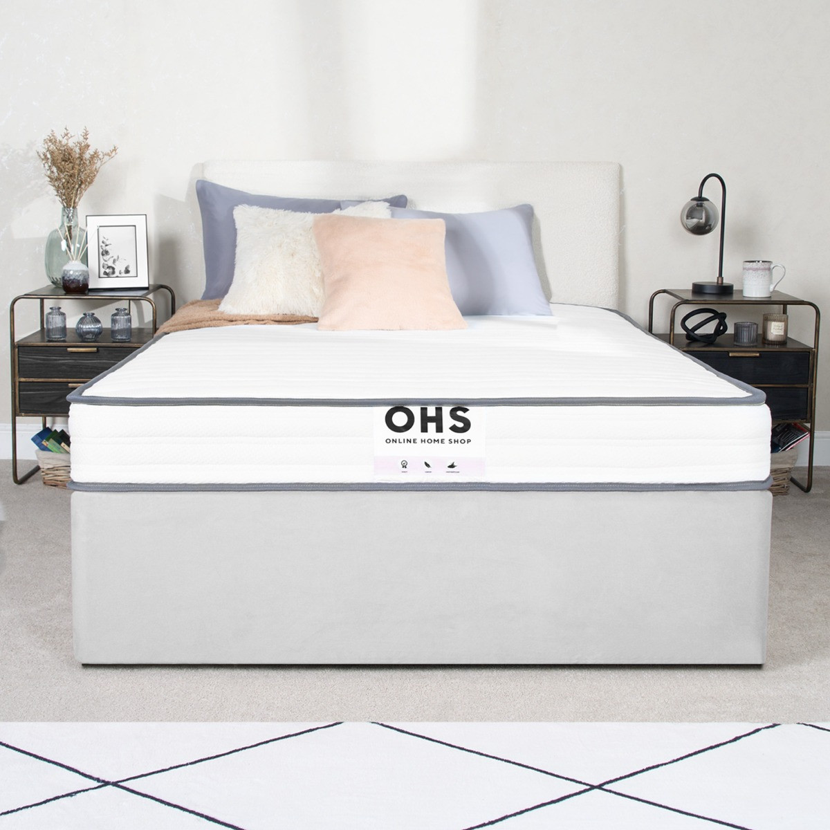 OHS Extra Comfort Memory Foam Spring Mattress, White – Single