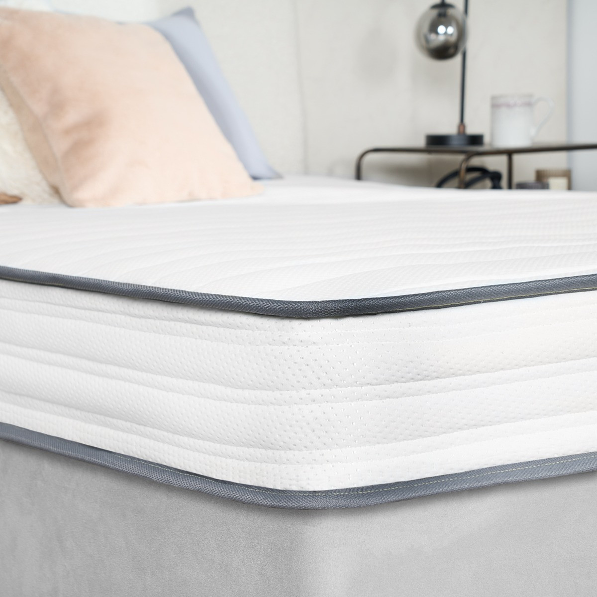 Ohs Extra Comfort Memory Foam Spring Mattress, White – Double