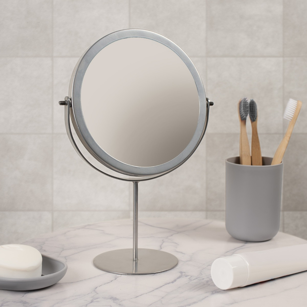 OHS Bathroom Swing Mirror - Silver>