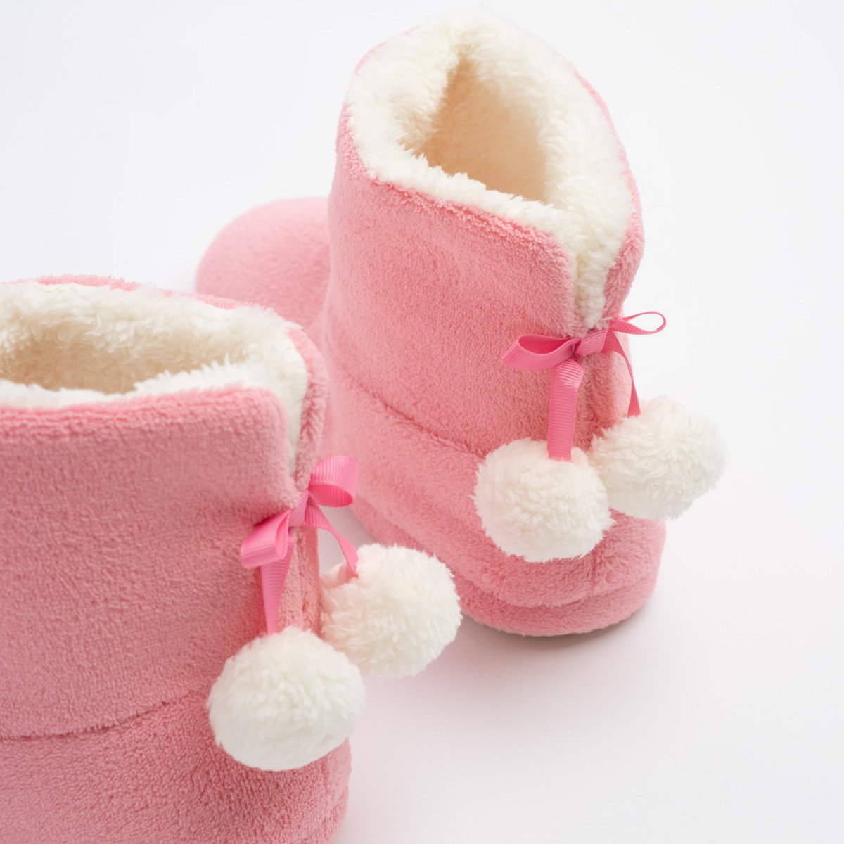 OHS Fluffy Boot Slippers, Blush - Medium 5/6>