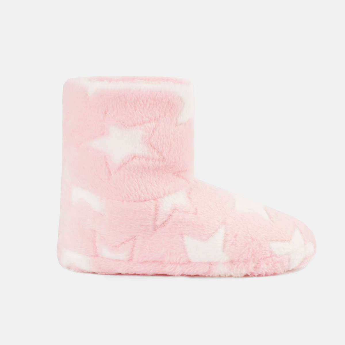 OHS Kids Star Print Boot Slippers - Blush>