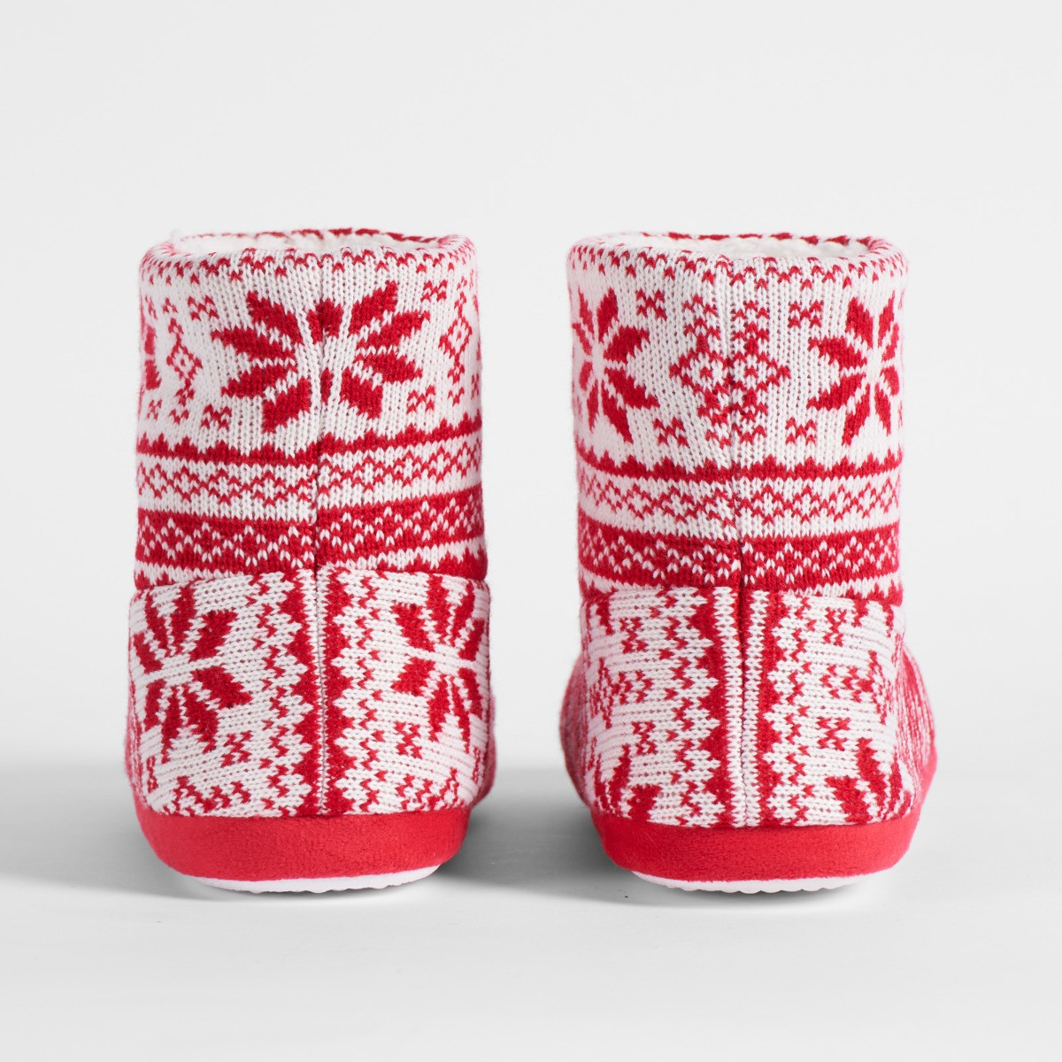 OHS Kids Christmas Nordic Print Knitted Boot Slippers - Red>