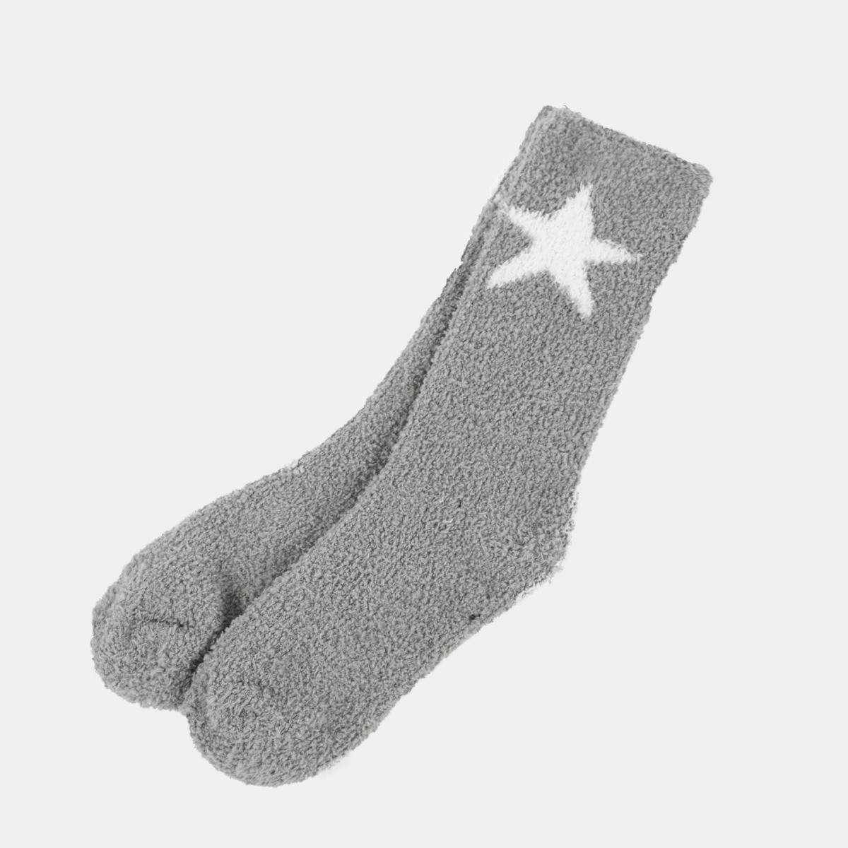 OHS Star Fluffy Fleece Socks, Grey - 3PK>