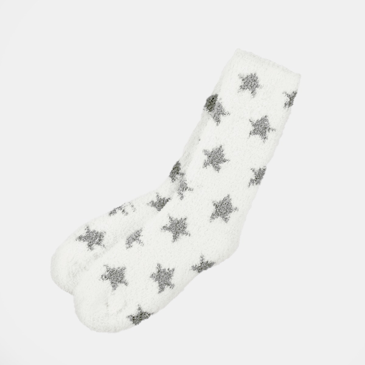 OHS Star Fluffy Fleece Socks, Grey - 3PK>