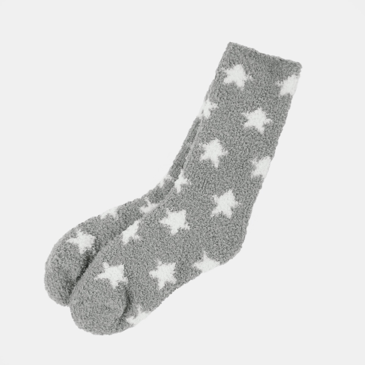 OHS Star Fluffy Fleece Socks, Grey - 3PK>