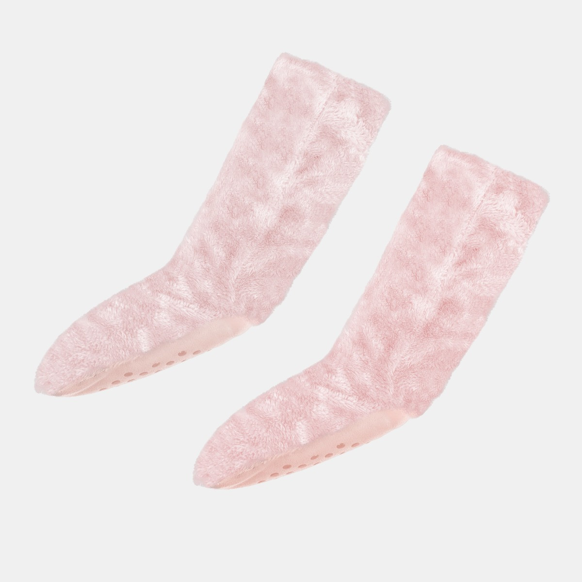 OHS Teddy Sherpa Reverse Slipper Socks - Blush>