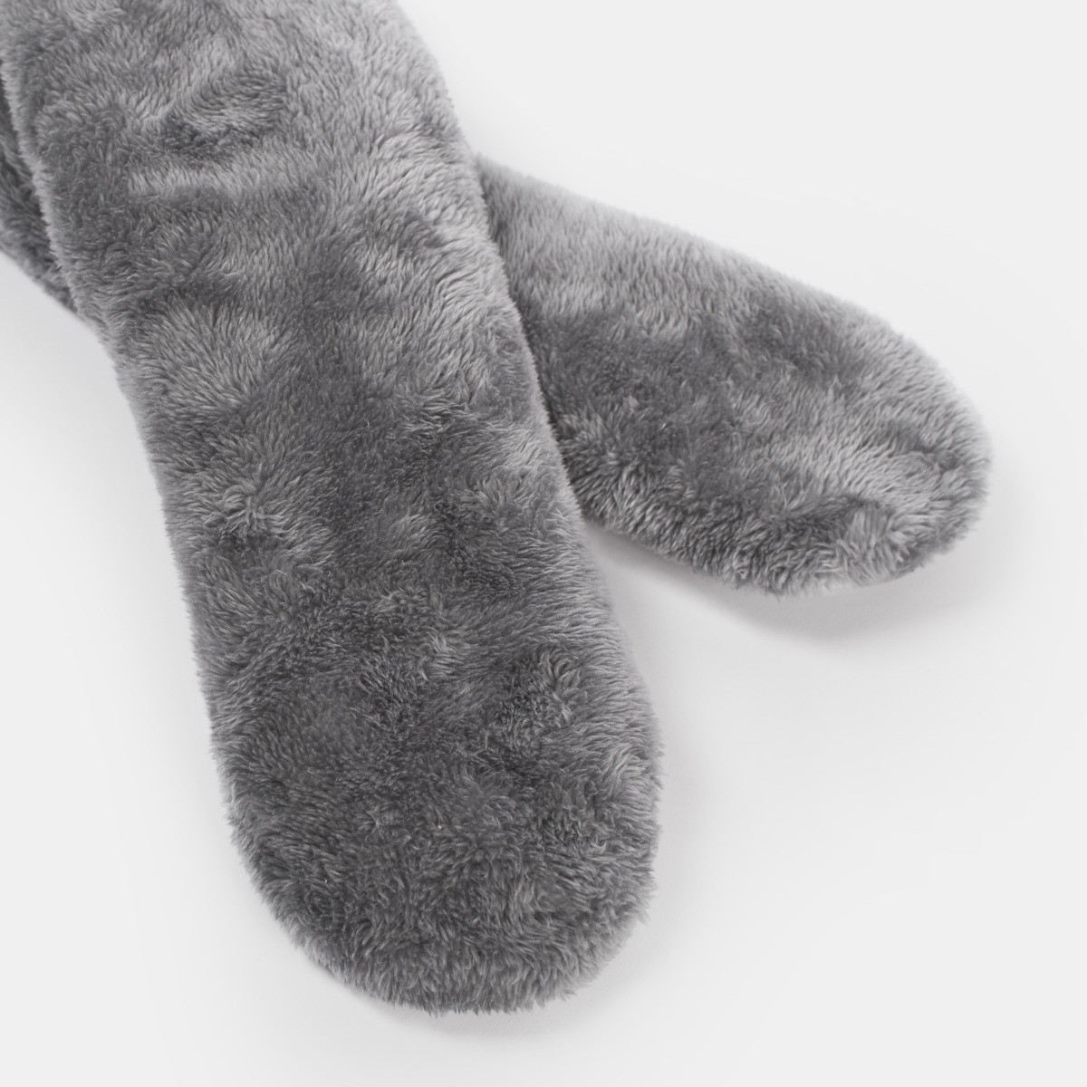 OHS Teddy Sherpa Reverse Slipper Socks - Charcoal>