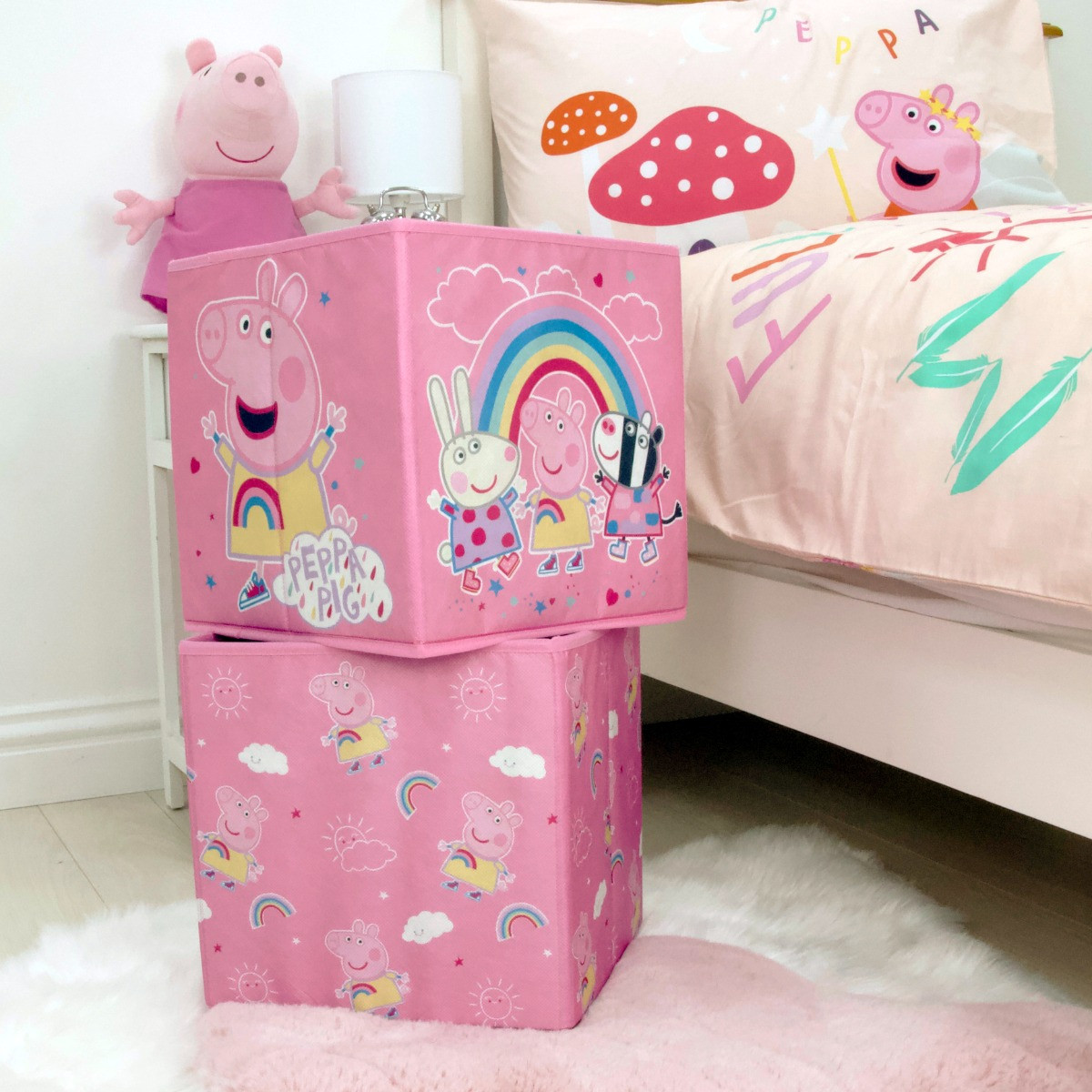 Peppa Pig Storage Box, Pink - 2 Pack>