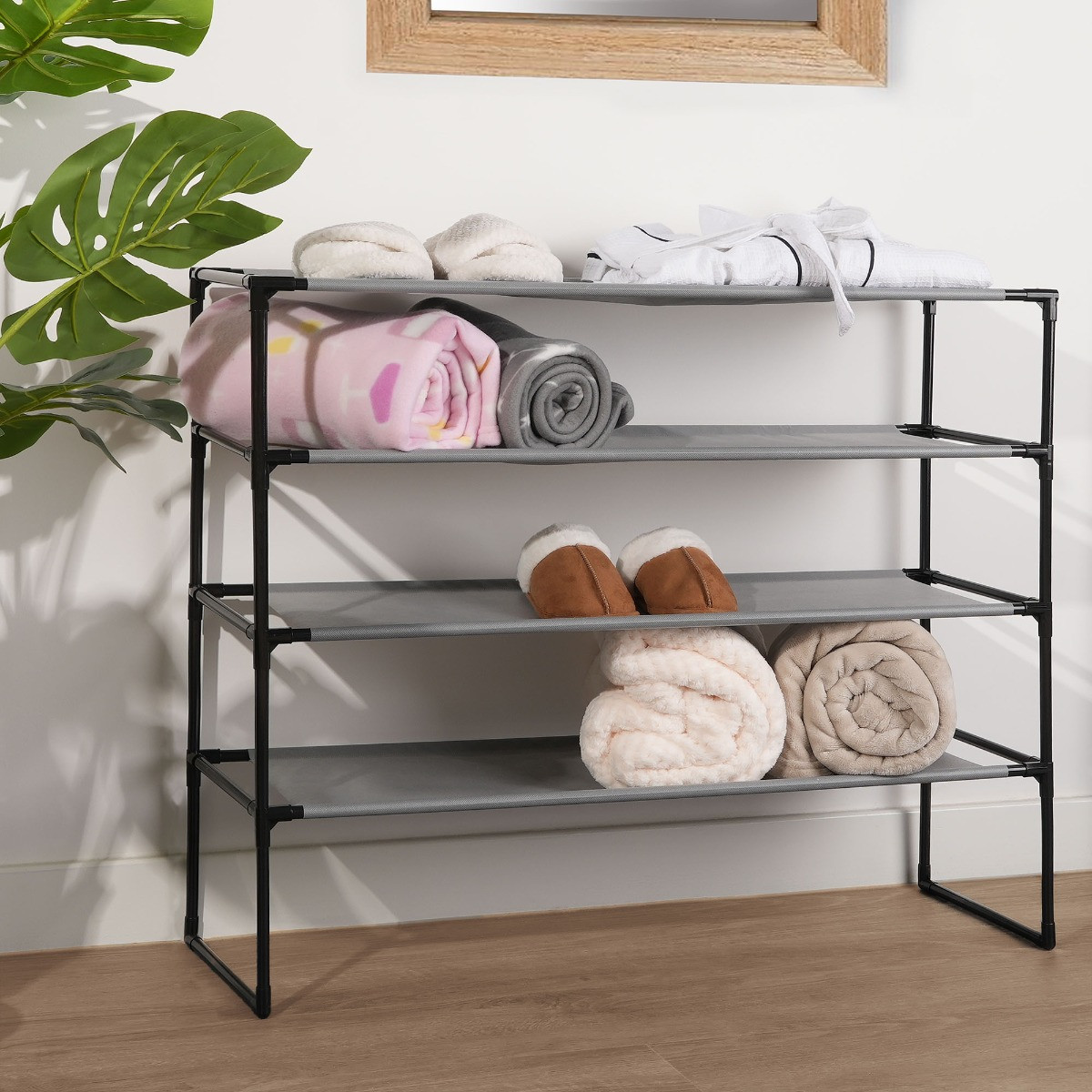 OHS Storage Rack, Charcoal - 4 Tier>