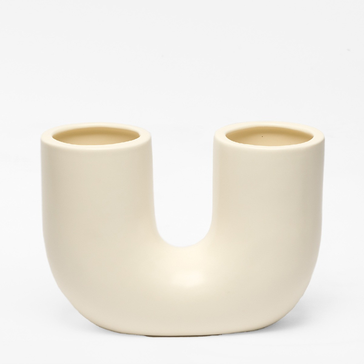 OHS U Shaped Abstract Vase - White>