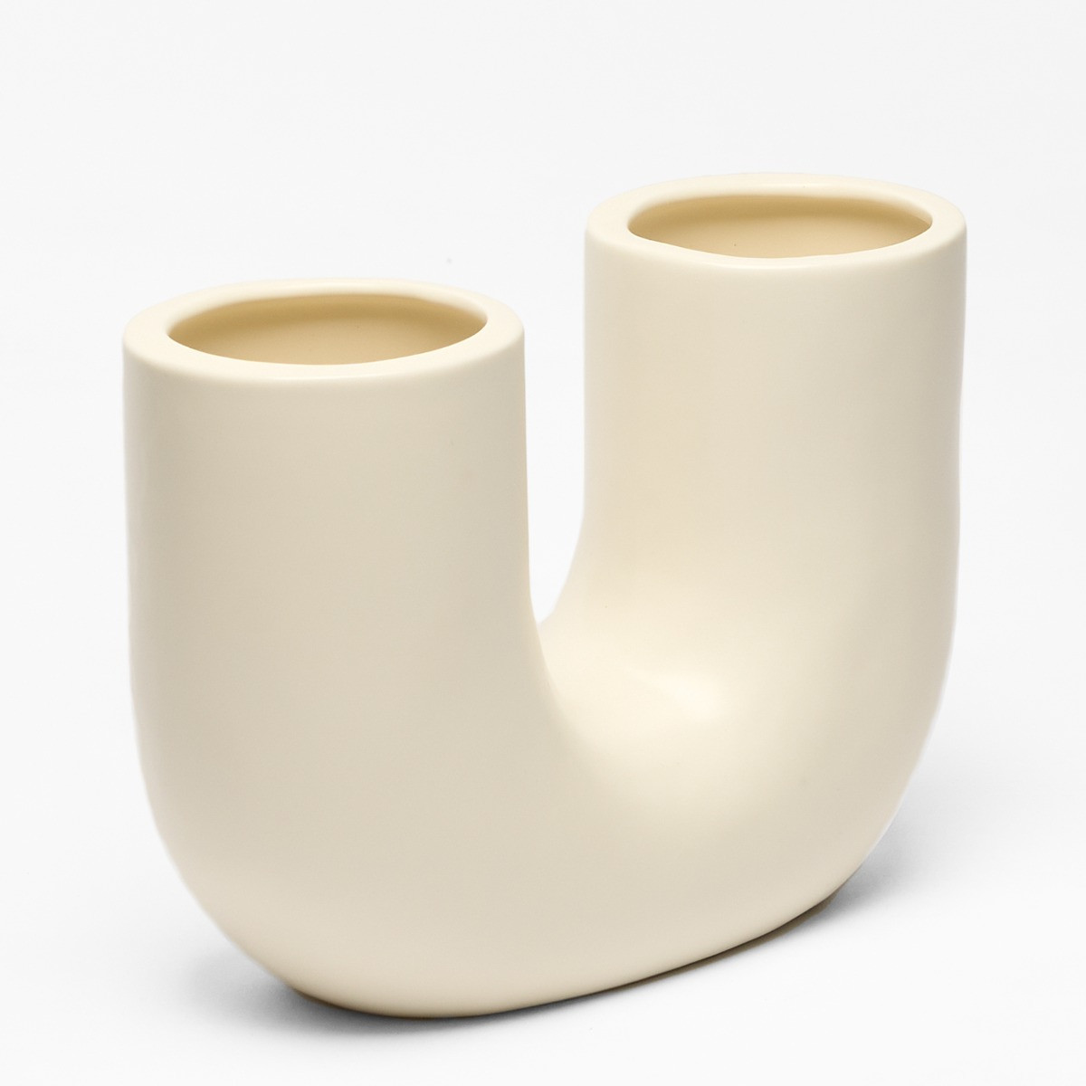 OHS U Shaped Abstract Vase - White>