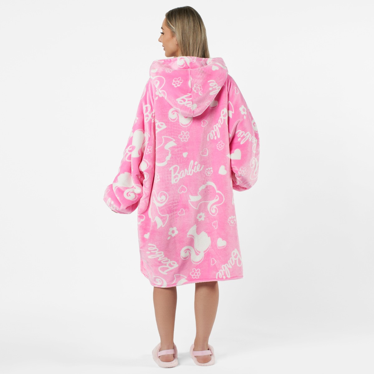 Barbie Hoodie Blanket, Adults - Pink>