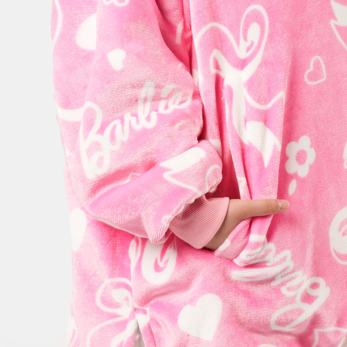 Kids Barbie Hoodie Blanket, Pink - Medium>