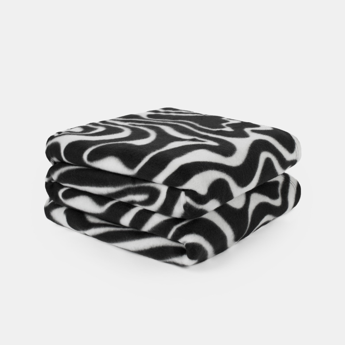 OHS Abstract Pattern Polar Fleece Throw - Black & White>