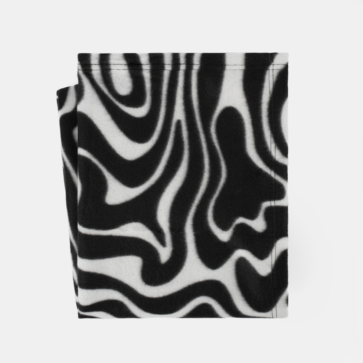 OHS Abstract Pattern Polar Fleece Throw - Black & White>