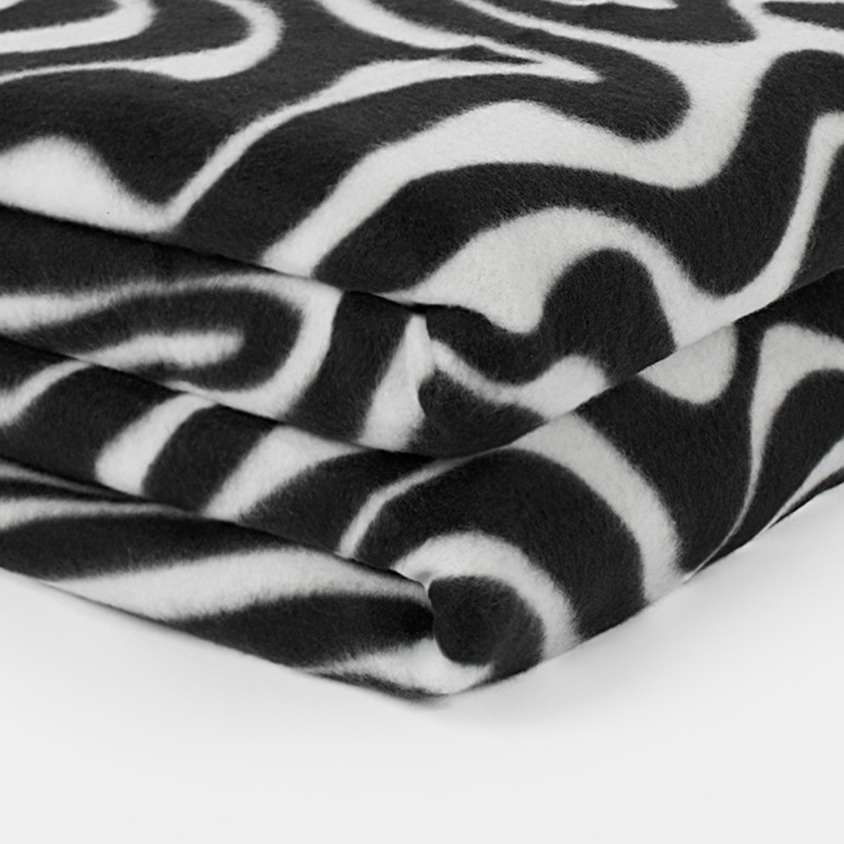 OHS Abstract Pattern Polar Fleece Throw - Black & White>