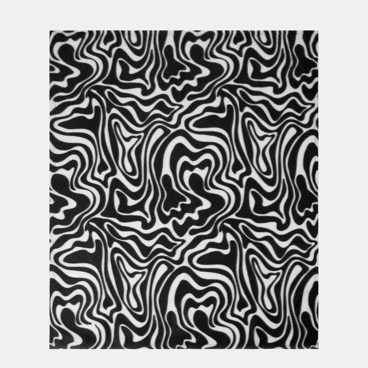 OHS Abstract Pattern Polar Fleece Throw - Black & White>