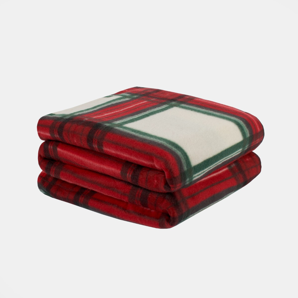 OHS Christmas Check Fleece Throw - Red/White>