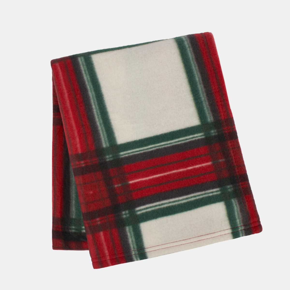 OHS Christmas Check Fleece Throw - Red/White>