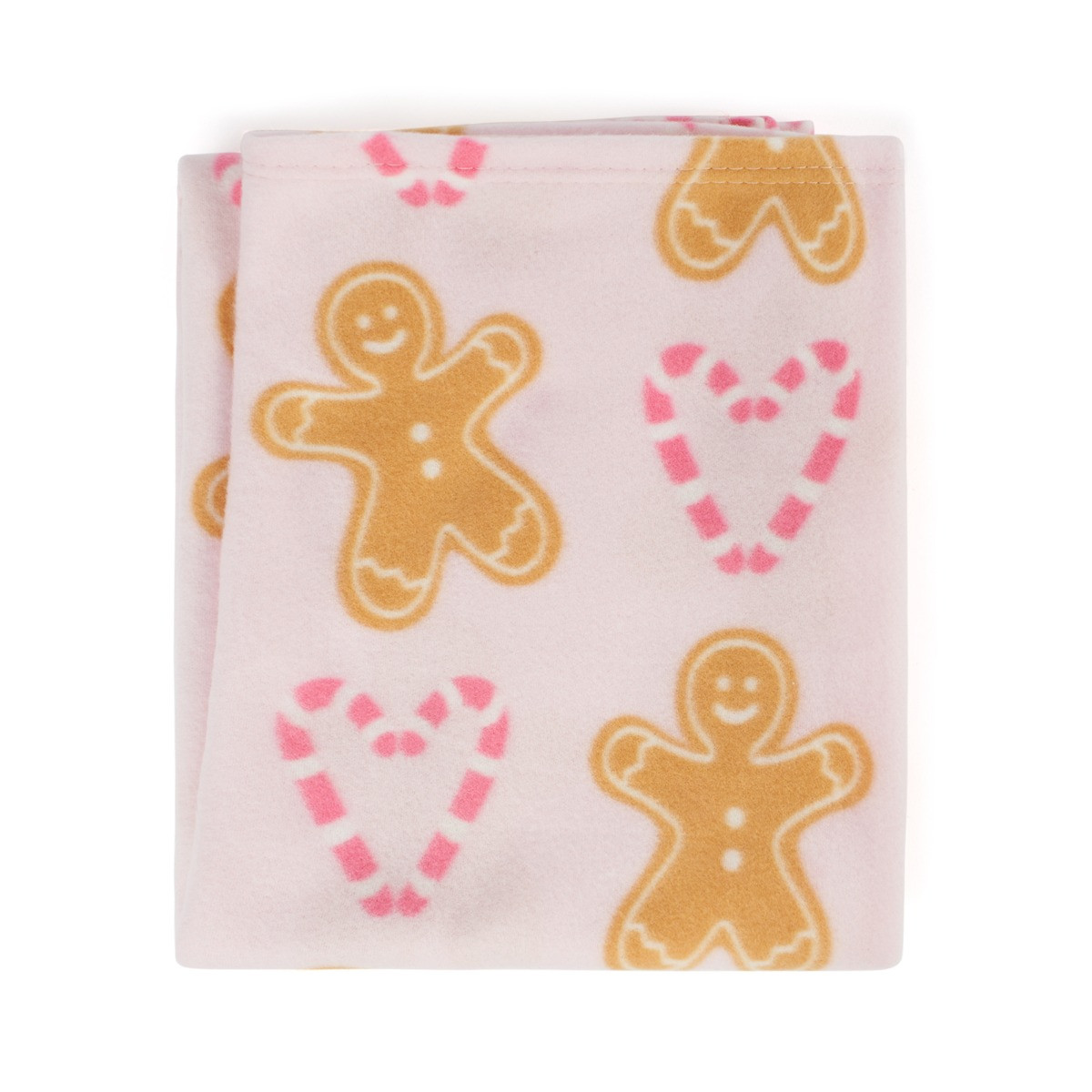 OHS Gingerbread Candy Cane Fleece Throw - Blush Pink>