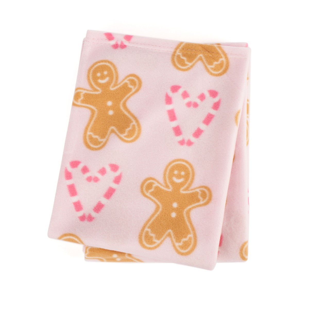 OHS Gingerbread Candy Cane Fleece Throw - Blush Pink>