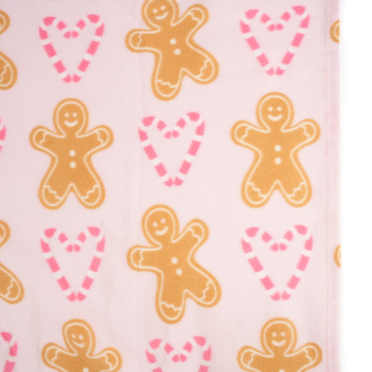 OHS Gingerbread Candy Cane Fleece Throw - Blush Pink>