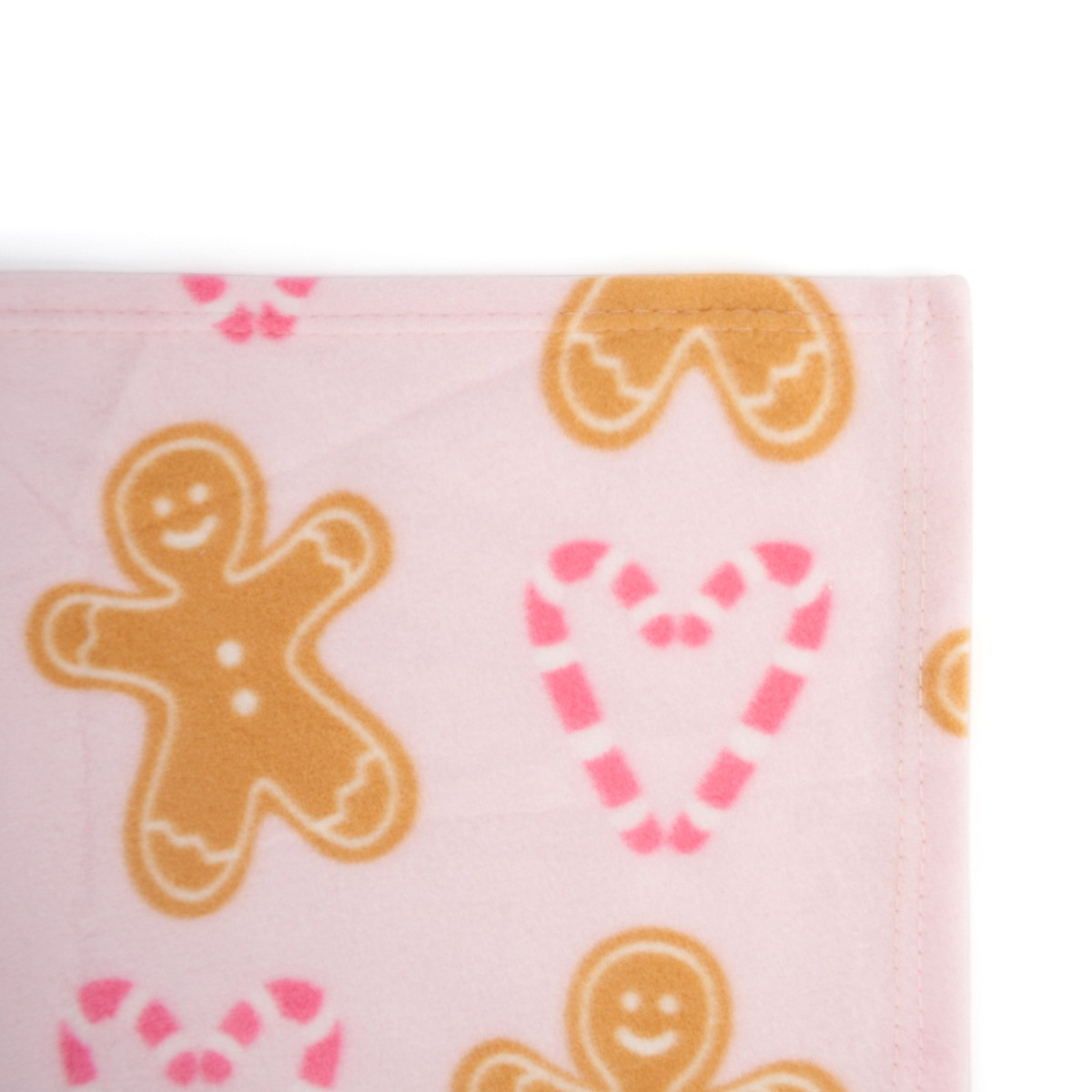 OHS Gingerbread Candy Cane Fleece Throw - Blush Pink>