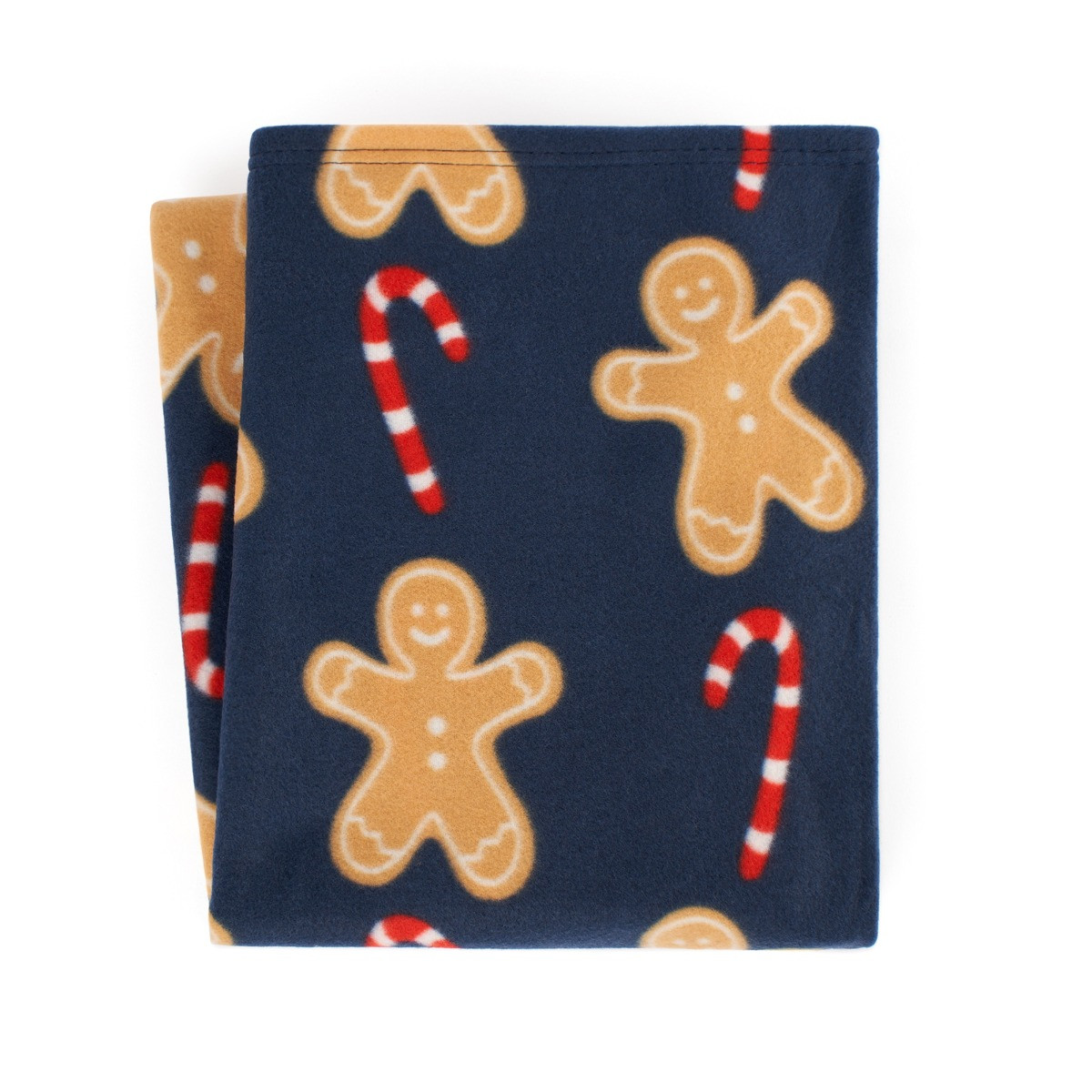 OHS Gingerbread Candy Cane Fleece Throw - Navy Blue>