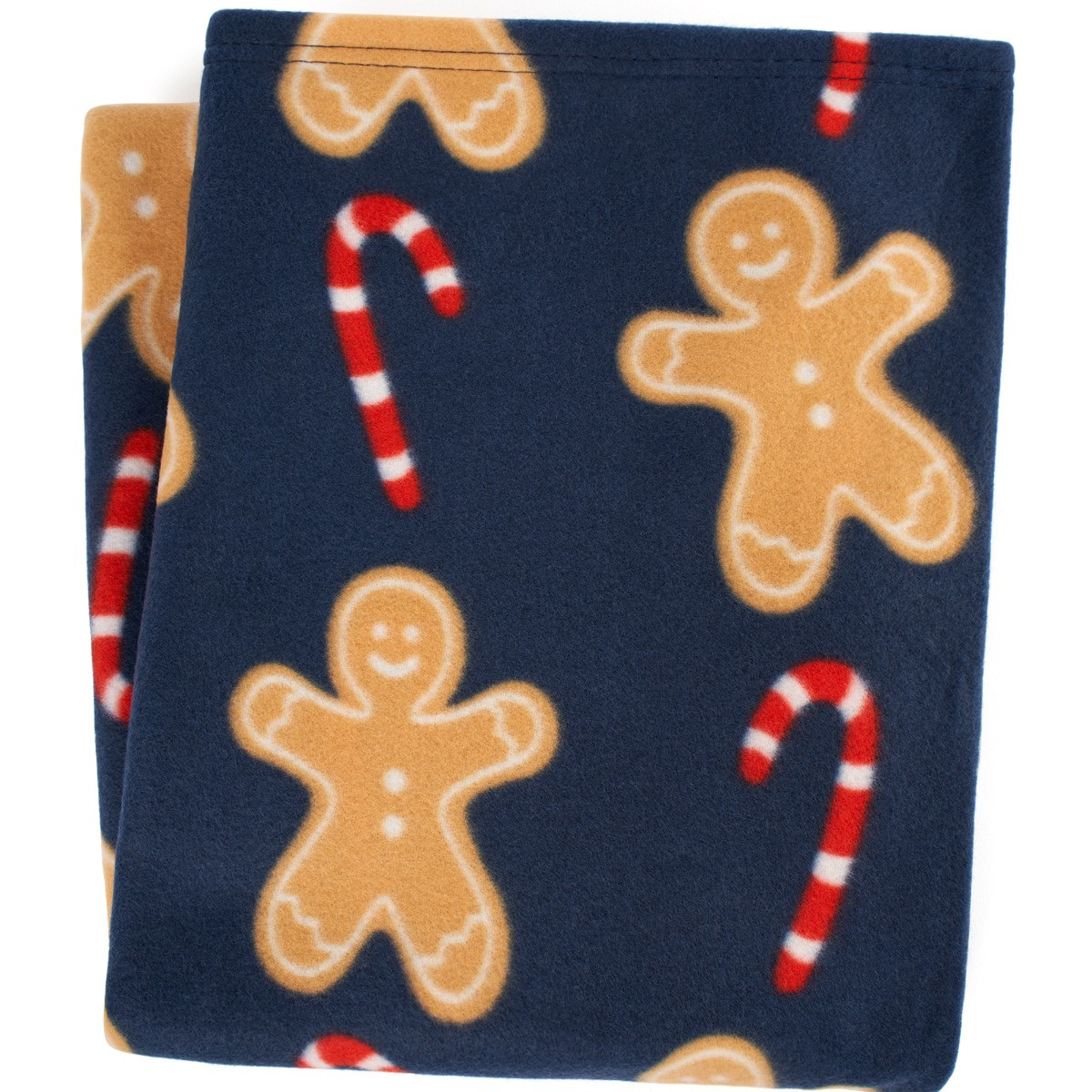 OHS Gingerbread Candy Cane Fleece Throw - Navy Blue>