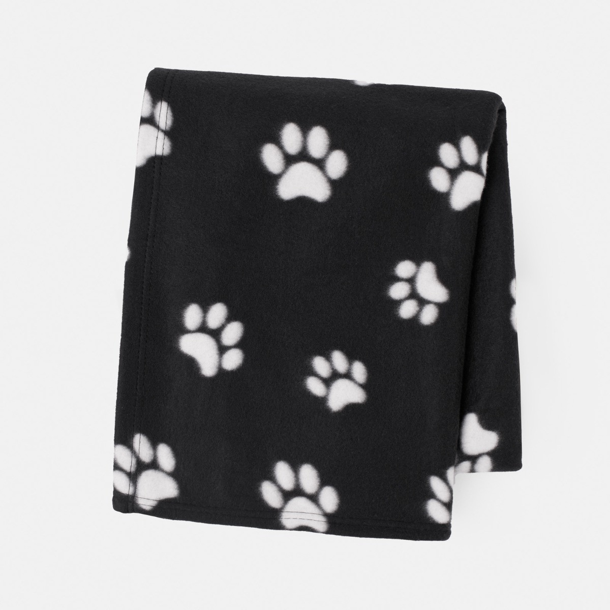 OHS Pet Paw Print Fleece Throw - Black>