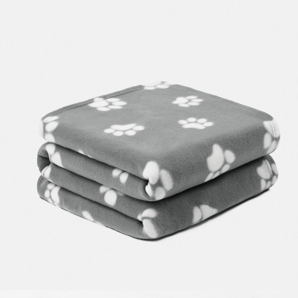 OHS Pet Paw Print Fleece Throw - Charcoal Grey>