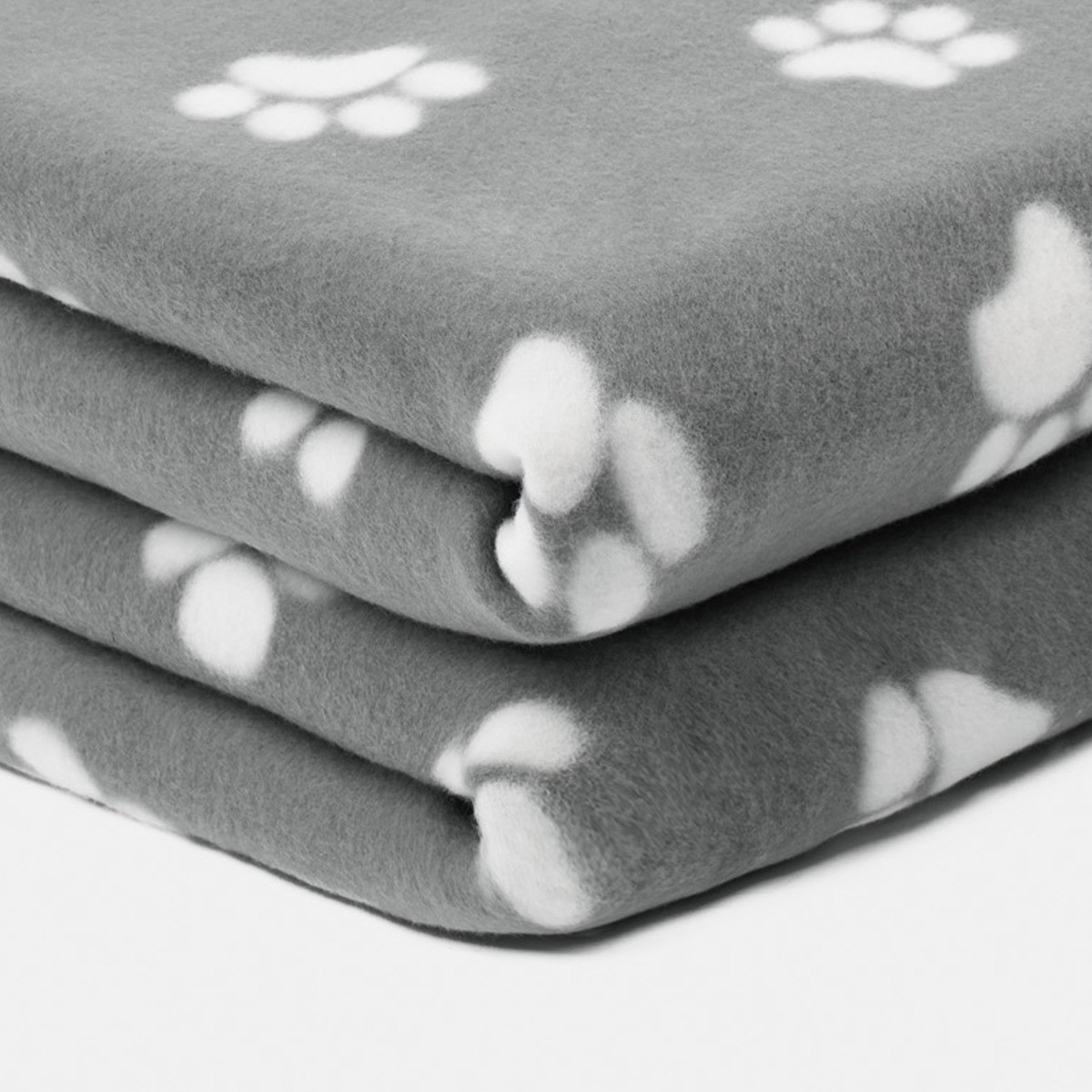 OHS Pet Paw Print Fleece Throw - Charcoal Grey>