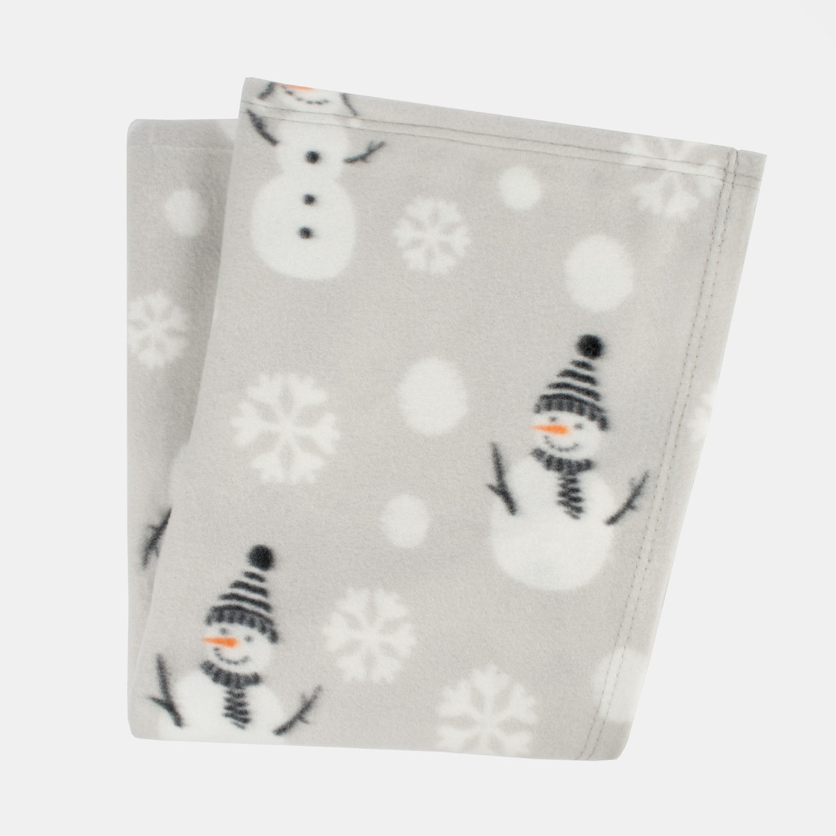 OHS Snowman Fleece Throw - Grey>