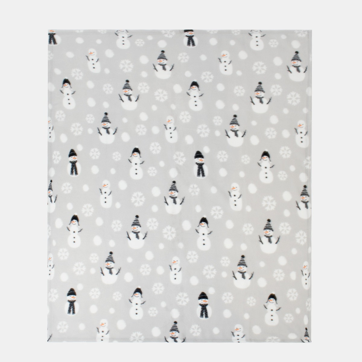 OHS Snowman Fleece Throw - Grey>