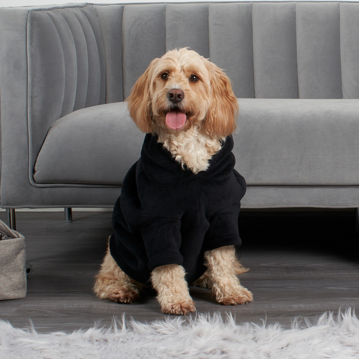 OHS Small Dog Hoodie Blanket - Black>