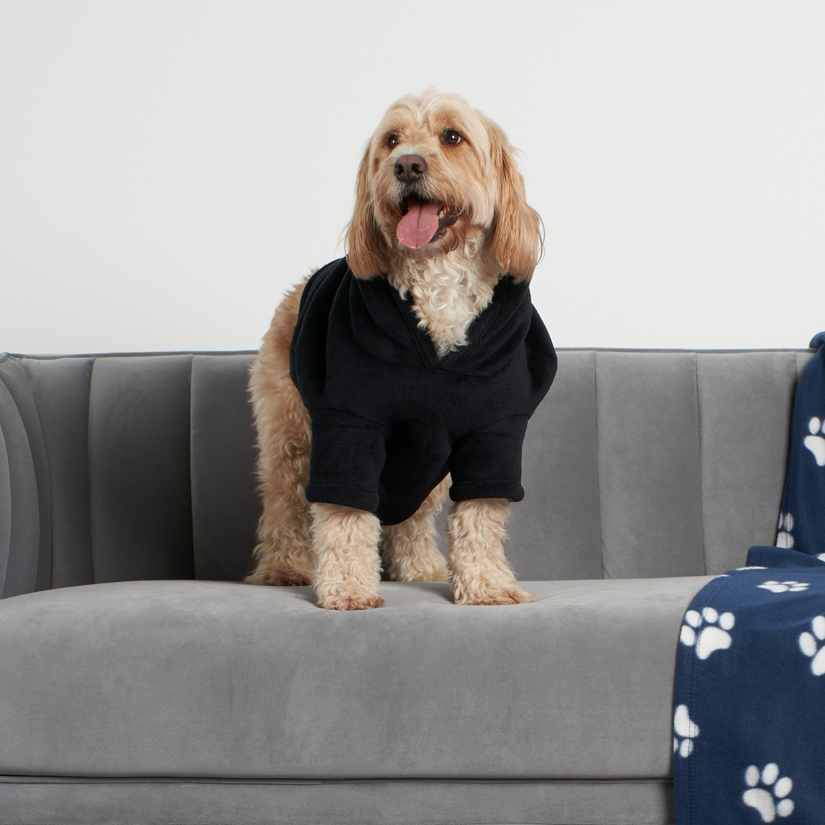 OHS Small Dog Hoodie Blanket - Black>