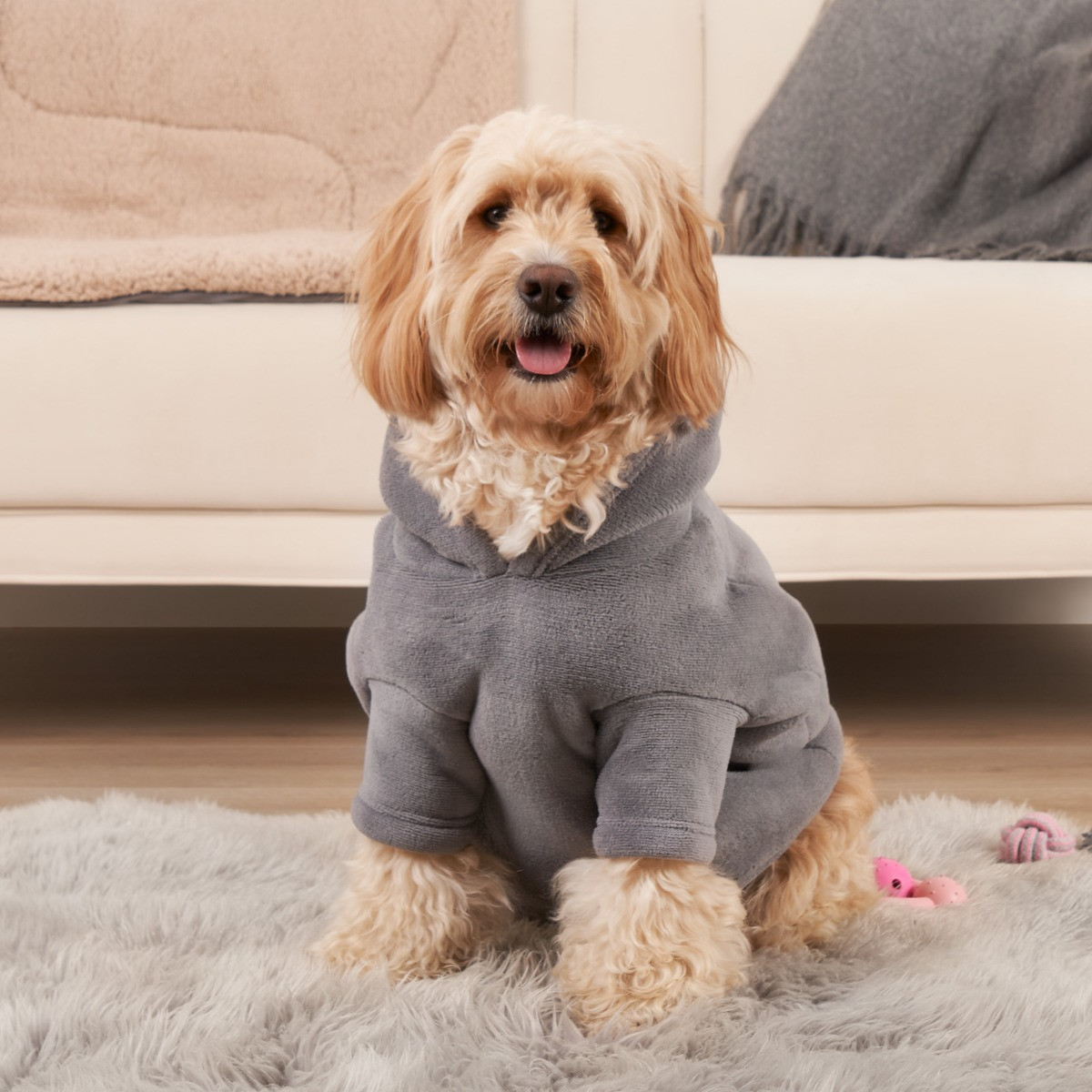  OHS Dog Hoodie Blanket, Charcoal – Small>