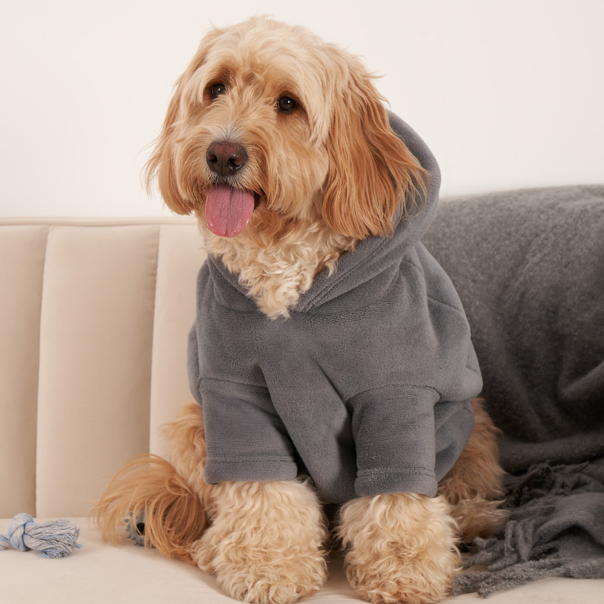  OHS Dog Hoodie Blanket, Charcoal – Small>