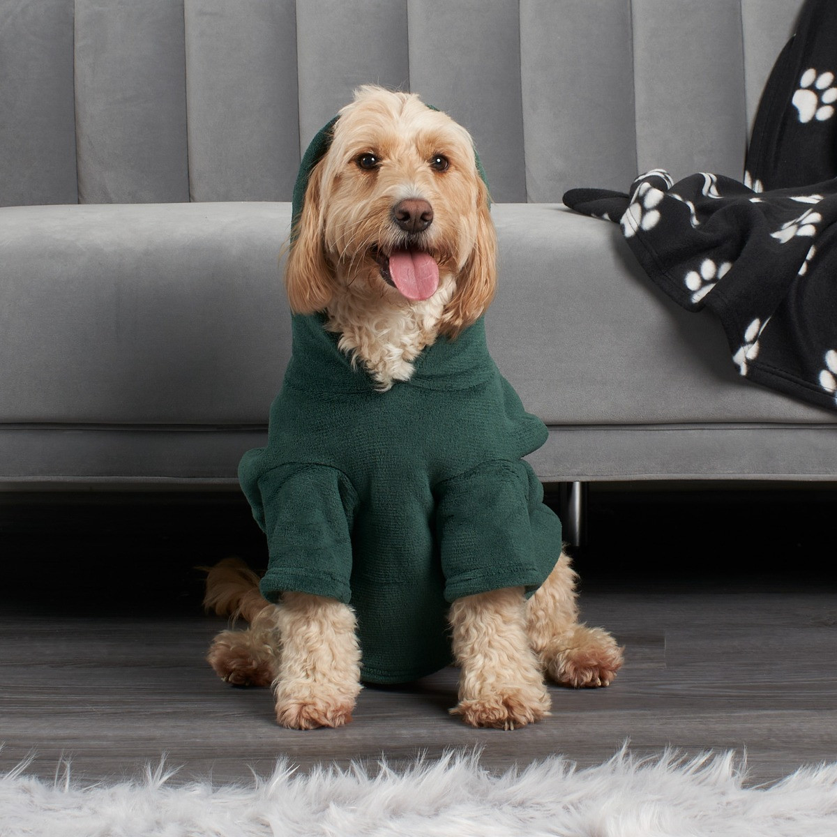 OHS Large Dog Hoodie Blanket Forest Green