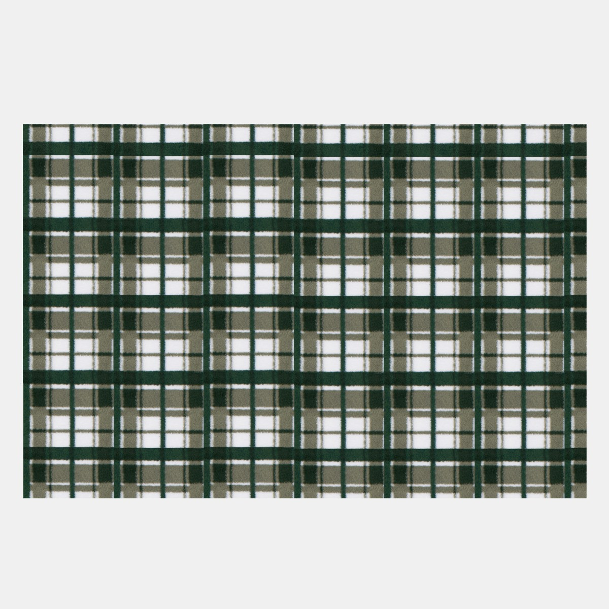 OHS Check Print Teddy Throw - Forest Green>