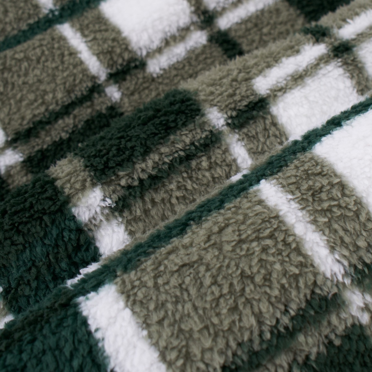 OHS Check Print Teddy Throw - Forest Green>